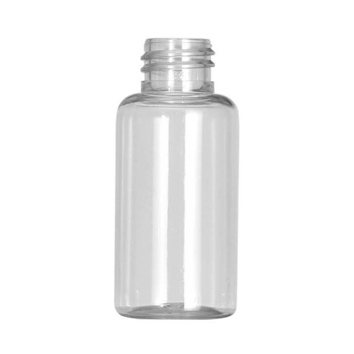 2 oz Clear PET Plastic Bullet Round Bottle - 20-410 Neck Finish